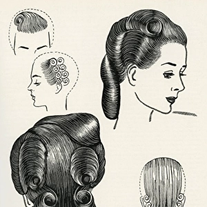 Compact pageboy bob hairstyle 1940s