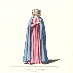 Costume of a noble woman of Rome, 14th century