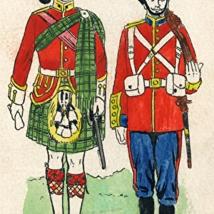Costumes of a British Highlander and a Life Guard