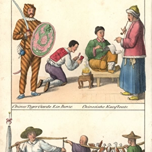 Costumes of China: tiger guard, monk, barber