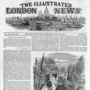 Front cover of The Illustrated London News, 28 July 1849