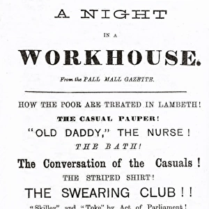 Cover page of pamphlet, A Night in a Workhouse