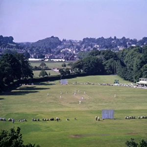 Cricket match in progress, Torquay, Devon