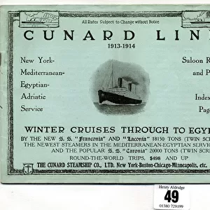 Cunard Line, Winter Cruises, brochure cover design