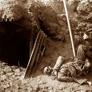 Dead German soldier, Beaumont-Hamel, France, November 1916