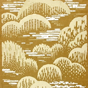 Design for Textile in white and gold