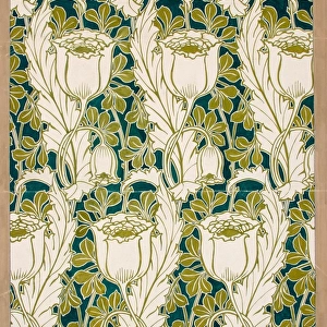 Design for Wallpaper in green and cream