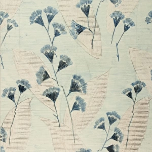 Design for Woven Textile with blue flowers