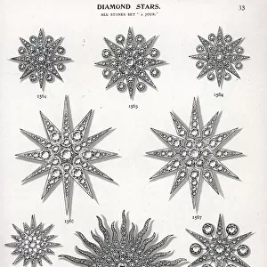 Diamond stars and brooches