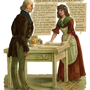Dickens scrap - Tom Pinch and Ruth in Martin Chuzzlewit