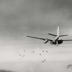 Douglas A-25 Invader bomber over Germany, April 1945