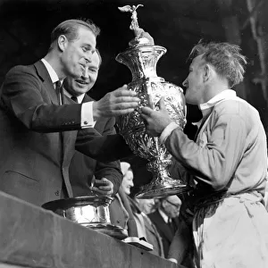 Duke of Edinburgh presenting trophy at Rugby League final