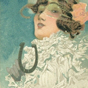 Elegant woman with horseshoe