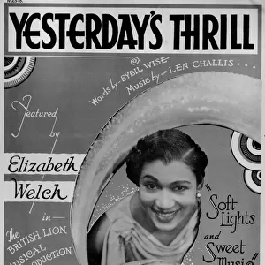 Elisabeth Welch music sheet Yesterdays Thrill