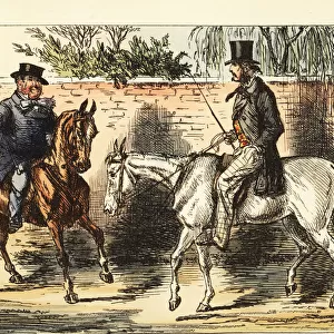 English gentleman on an old nag rejected by a man