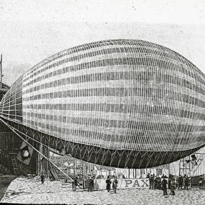An engraving of Severo?s airship PAX of 1902