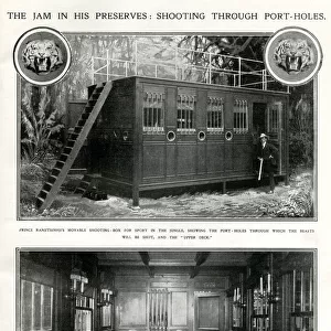Exterior and interior of Prince Ranjitsinhjis portable shooting-box