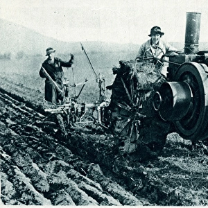 Farmers wife tractor ploughing 1917