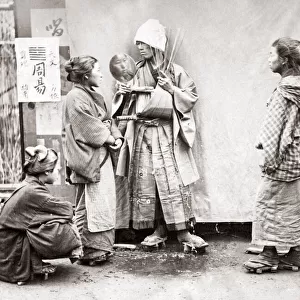 Fortune tellers, Japan, circa 1870s. Date: circa 1870s
