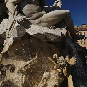 Fountain of Four Rivers, 1651, by Bernini. The river-god Gan