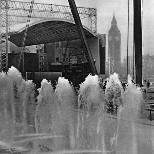 Fountains spouting at the Festival of Britain, London
