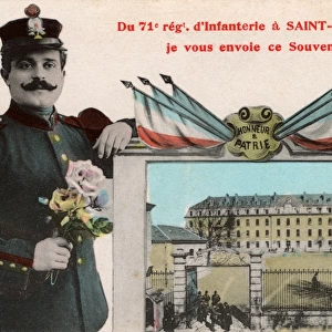 France - Souvenir Card of the 71st Infantry Regiment