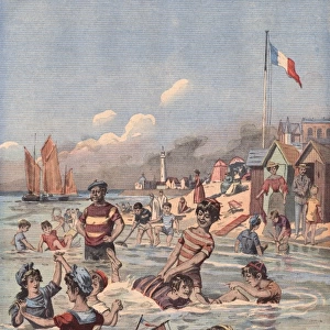 French seaside bathing scene