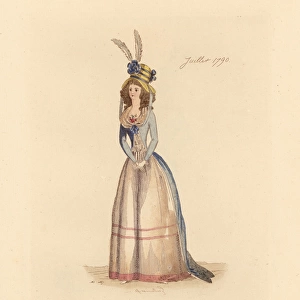 French woman wearing the fashion of July 1790