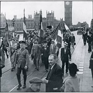 Frenchmen marching in London after enlisting 1939