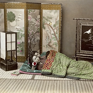 Two geishas sleeping, Japan