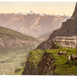 Gemmi Hotel and Leuk, Valais, Alps of, Switzerland