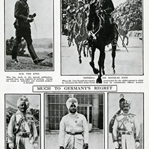 George V, General Haig and three Indian allies, WW1