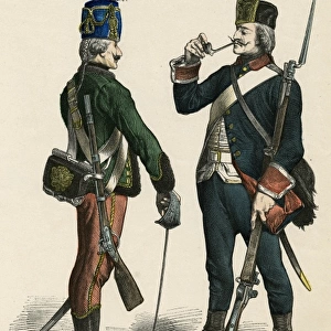 German Hussar and Infantryman