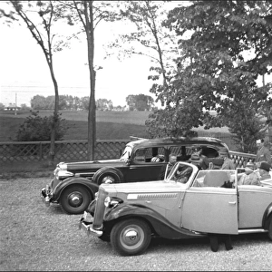 German officials in Packard cars