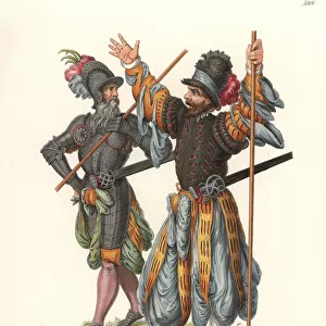 German soldiers wearing harem pants, late 16th century