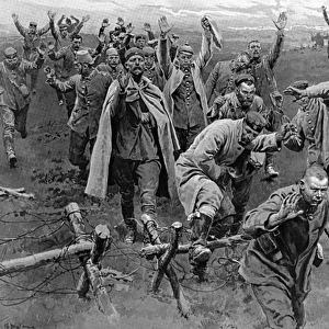 Germans surrendering, Western Front by Matania, WW1