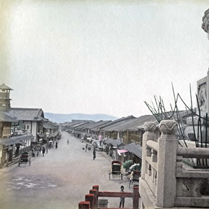 Gionmachi, a street in Kyoto, Japan, circa 1880s