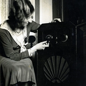 Girl with Vintage Radio - Wireless