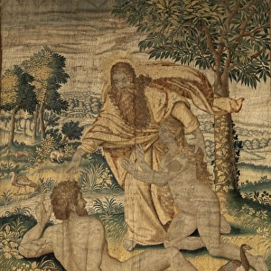 God creates woman. Flemish tapestry 1630 c