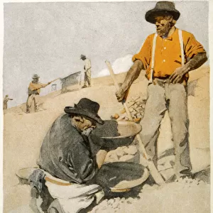 Gold prospectors panning in Australia