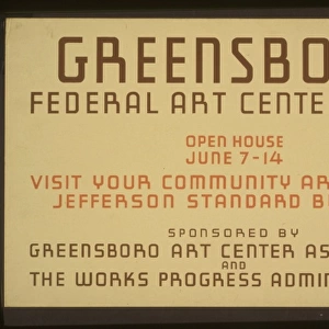 Greensboro Federal Art Center week Open house June 7-14 : Vi