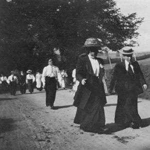 Group in hats walking