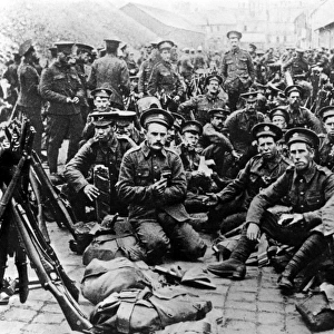 Group photo, British soldiers, WW1