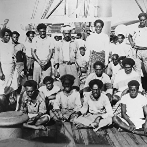 Group photo of labourers, Fiji, South Pacific