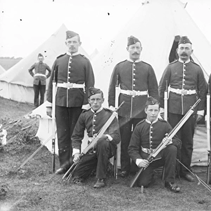 Group of soldiers and cadets at a training camp