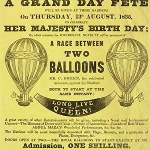 Handbill for balloon race, Green brothers