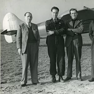 Hawker test pilots alongside a Hawker Tempest. From lef?
