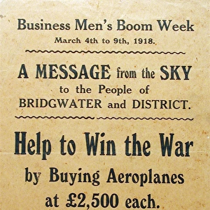 Help to Win the War by Buying Aeroplanes at 2, 500 each