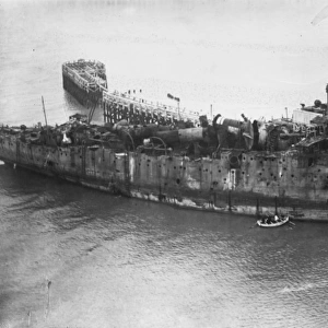 HMS Vindictive at Ostend, Belgium, WW1