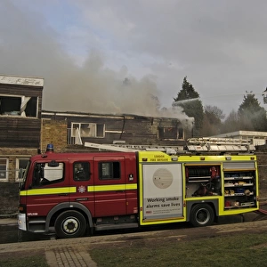 Hydraulic platform in use at fire in Isleworth